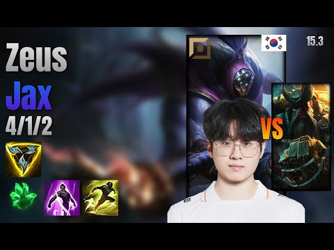 Zeus Top Jax vs Gangplank lol KR solo rank Full Game 15.3 | 제우스 잭스 vs 갱플랭크