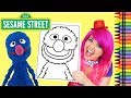Coloring Grover Sesame Street Coloring Book Page Crayola Crayons KiMMi THE CLOWN