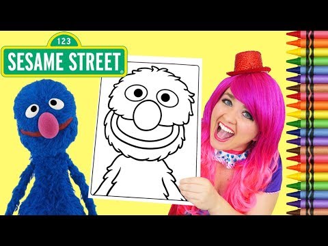 Coloring Grover Sesame Street Coloring Book Page Crayola Crayons | KiMMi THE CLOWN Video