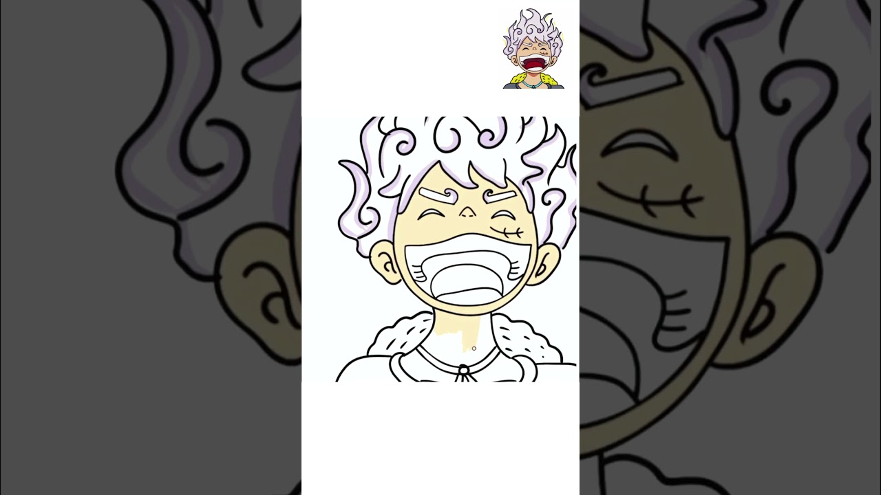 Drawing Gear 5 Luffy from One Piece✨ #onepiecememes #ohuhumarkers #shorts