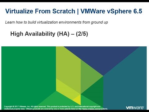 Virtualize From Scratch: vSphere High Availability (HA) - (2/5)