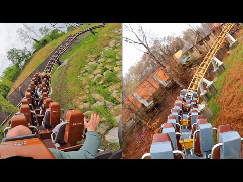 Toutatis vs. Pantheon POV - Intamin Multi Launch Coasters, Parc Asterix / Busch Gardens Williamsburg