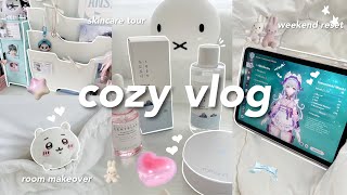 ⋆˚𝜗𝜚˚⋆ cozy vlog 🪽☁️ organize & clean my room, ikea cart setup, playing genshin ft. POP MART