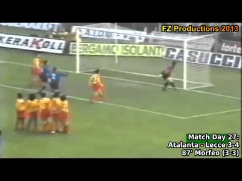 Serie A 1993-1994, day 27 Atalanta - Lecce 3-4 (Morfeo 2nd goal)