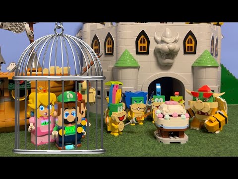 Can Lego Bowser and his Koopalings defeat LEGO Mario, Luigi and Peach? - Lego vs Game comparison