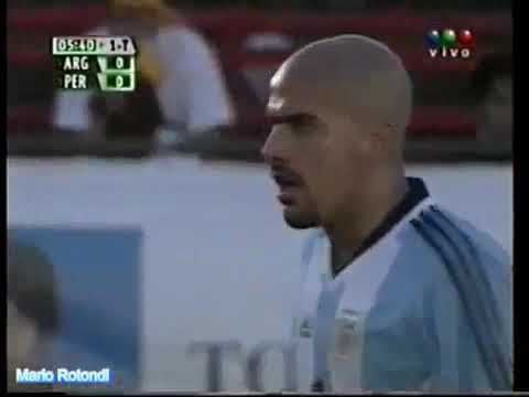 Eliminatorias Mundial 2002: Argentina 2-0 Perú (08/11/2001). Narración en español.
