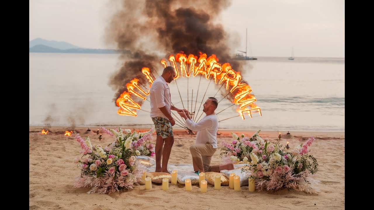 LGBTQ+ Marriage Proposal on the beach in Phuket, Thailand by BESPOKE EXPERIENCES