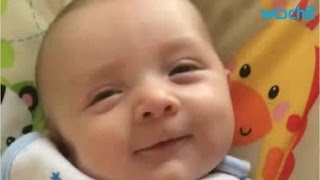 Surprise! 7-week Old Baby Says "Hello"