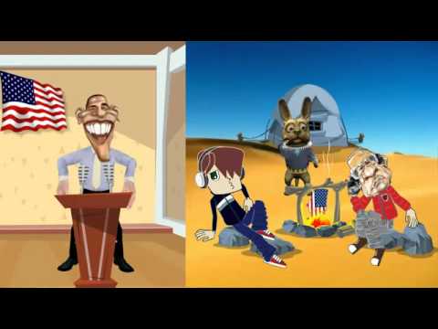 فيديو مضحك للقذافي في مكالمة مع أوباما