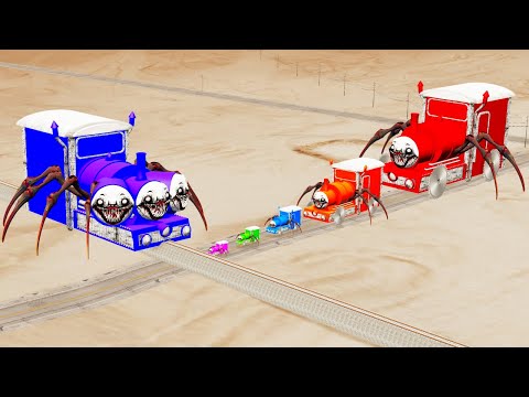Choo Choo Charles Train Triple Head Big & Small Vs Choo Choo Charles Train - BeamNG.Drive