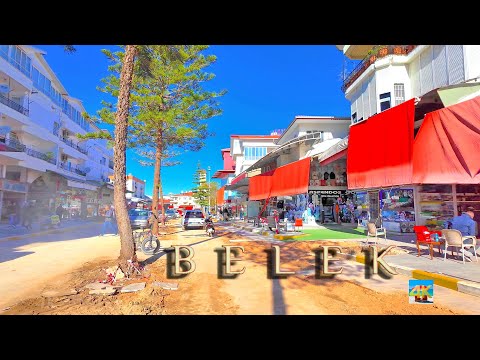 BELEK ANTALYA ⚓️ Strand- & Stadtrundgang (4K) / Einkaufsstrassen und Basar im Winter Türkei