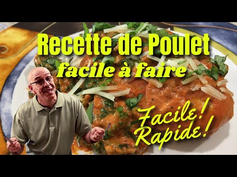 Recette de poulet facile à faire- Poitrine de poulet à la crème, tomate et choux frisé.
