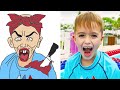 Vlad and Niki Four Colors Water Balloons Challenge Drawing Meme | Vlad and Niki Parody