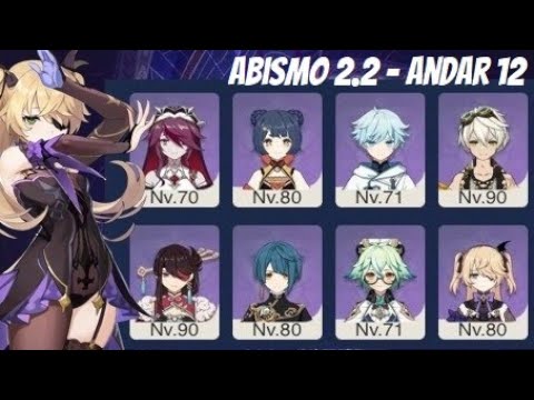 Genshin Impact - Abismo 2.2 - Andar 12 - Apenas 4 estrelas (9 estrelas)