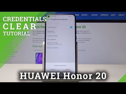 How to Clear Credentials in Honor View 20 - Wipe All Certificates