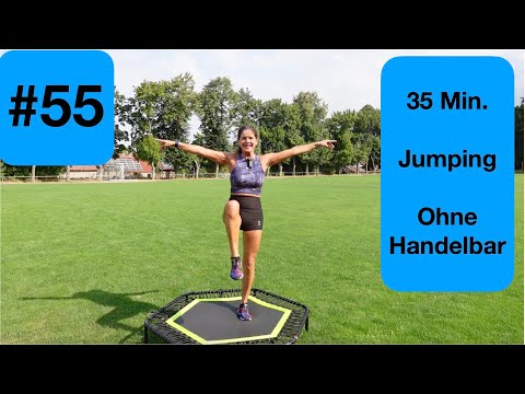 #55 Jumping Fitness Workout 35 Minutes Medium Intensive without Handlebar Rebounder Trampoline