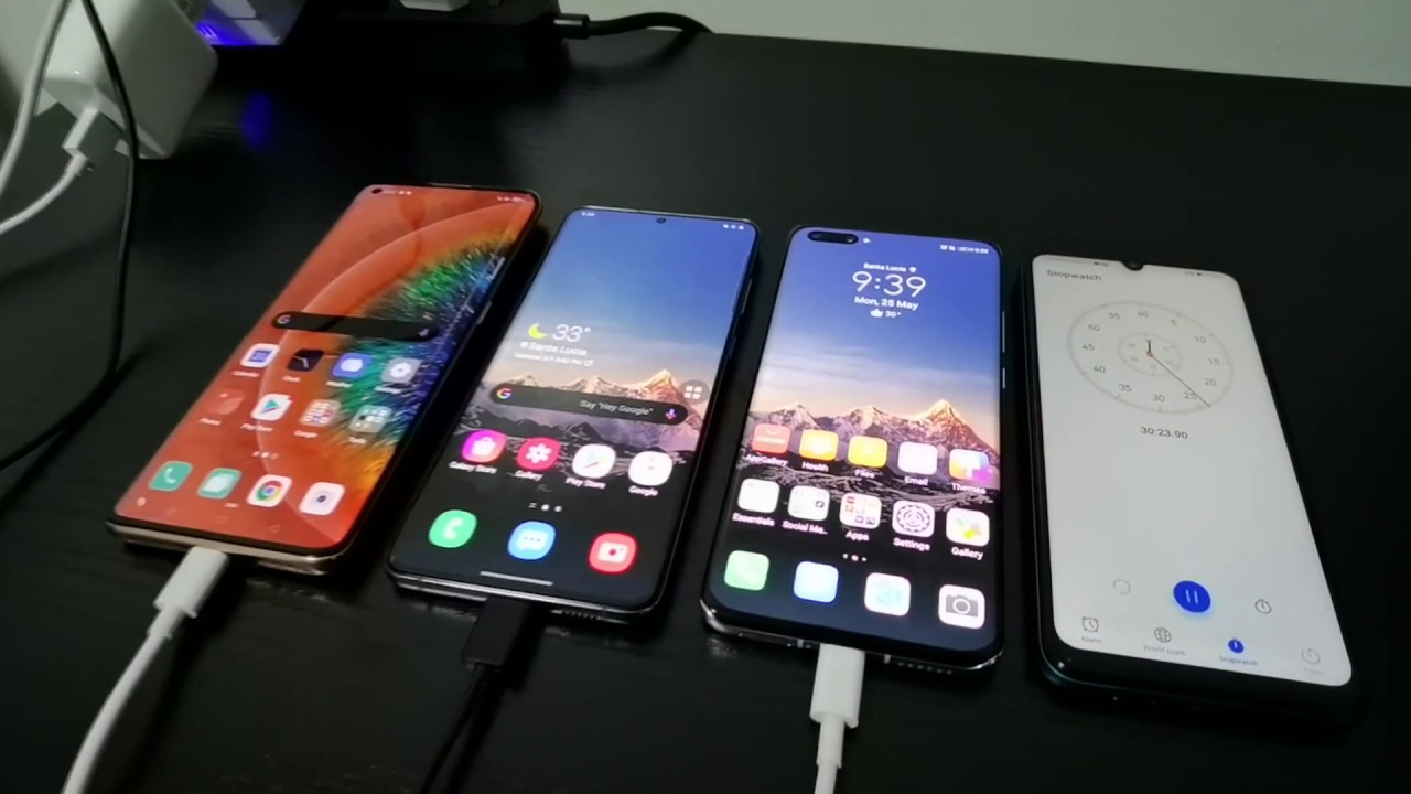 OPPO Find X2 Pro vs Samsung Galaxy S20+ vs Huawei P40 Pro - Wired charging speed test (Taglish)