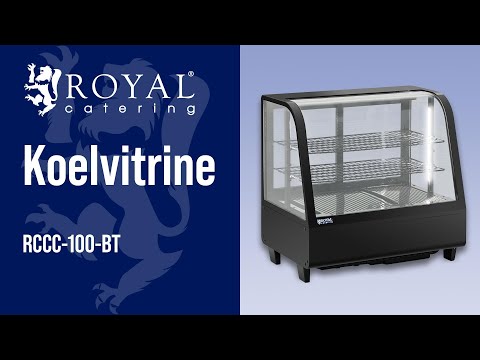 Video - Koelvitrine - 100 L - Royal Catering - 3 niveaus - zwart