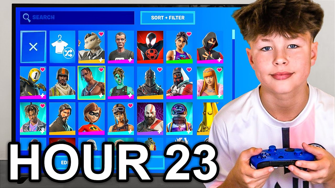 Upgrading My Little Brothers Fortnite Account For 24 Hours!