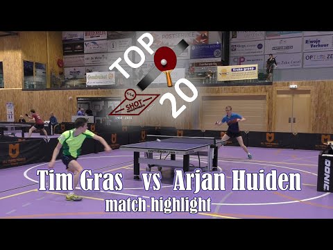 Tim Gras vs Arjan Huiden Top 20 international tournament Wageningen Table Tennis match highlight