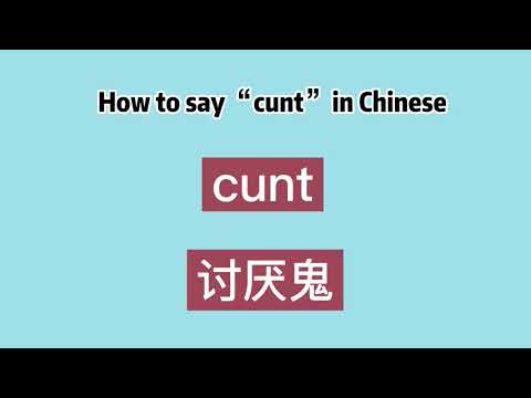 How to say &ldquo;cunt&rdquo; in Chinese