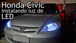 preview picture of video 'Honda Civic - colocando Lanterna de Led - Installing LED Flashlight'