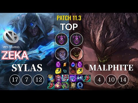VG Zeka Sylas vs Malphite Top - KR Patch 11.3
