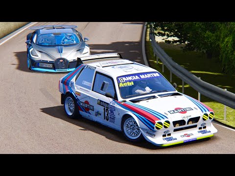 Bugatti Divo vs Lancia Delta S4 HillClimb - Trento Bondone