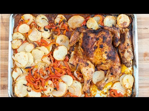 Greek Sheet pan Chicken with Potatoes & Peppers Meals in 60 Mins!