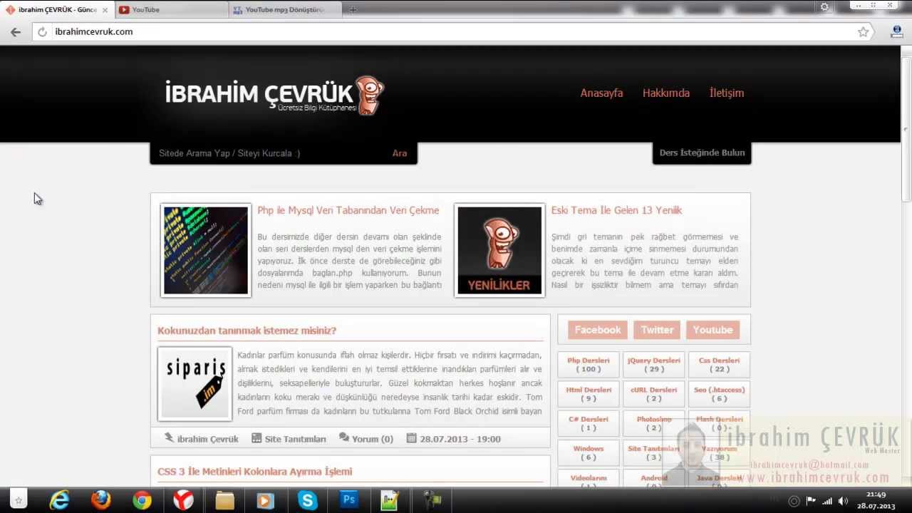 Php Dersleri 86 - Youtube Videolarını Mp3 Olaran İndirme | Youtube to Mp3 Script