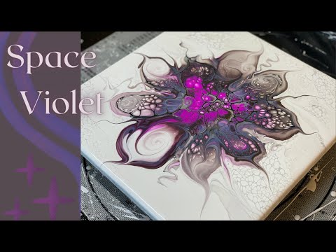 #233 Space Violet Floating Bloom | Acrylic Pour Painting | Abstract | Fluid Painting
