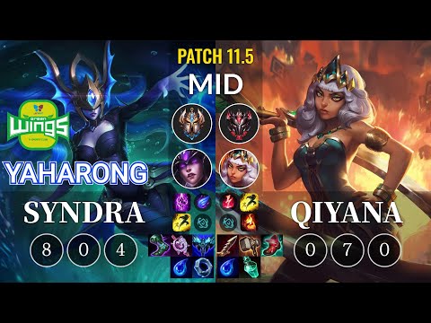 JAG Yaharong Syndra vs Qiyana Mid - KR Patch 11.5