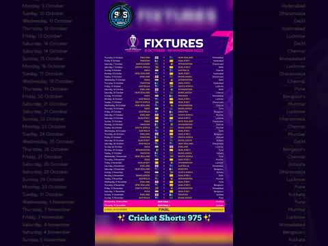 ICC ODI World Cup 2023 Schedule || ICC Men's Cricket World Cup 2023 Schedule