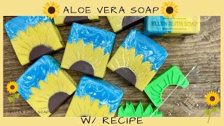 Making Aloe Vera Soap 🌻 Sunflowers 🌻 with a Shaper Tool #sunflowers #soapmaking