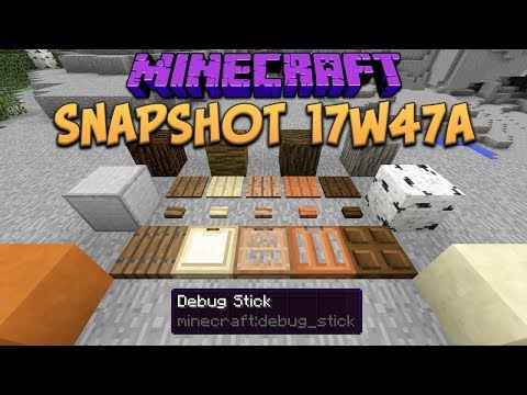 Minecraft 1.13 Snapshot 17w47a New Creative Blocks, Trapdoors, Buttons & Debug Stick!