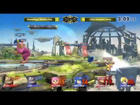Peoples Champ - SonicMega/Whiffs/Das (Blue) Vs. CDK/Aarvark/Jmex (Red) Losers Semi - Smash Wii U