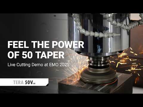 50 Taper Built-in Spindle Performing Live Cutting Demo at EMO HANNOVER 2025