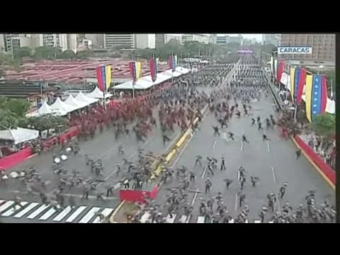 Maduro is evacuated during an event for an alleged attack
