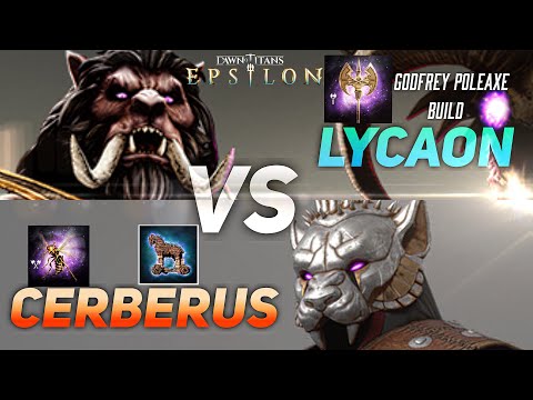 Lycaon P7 VS Cerberus P10~ w/ Godfrey Poleaxe | Max melee & Element Res. Army | Dawn of Titans