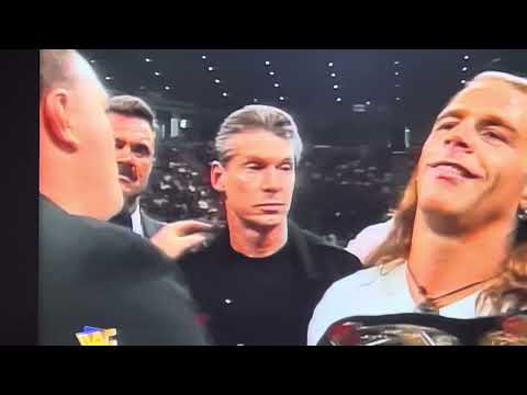 Commissioner Sgt. Slaughter Comes Down to Confront Pre DX  HBK & HHH Block Spit Trips Faces   Taker?