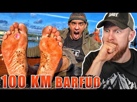 100 km BARFUẞ LAUFEN - MAMMUTMARSCH 2020 | Fritz Meinecke reagiert auf Survival Mattin