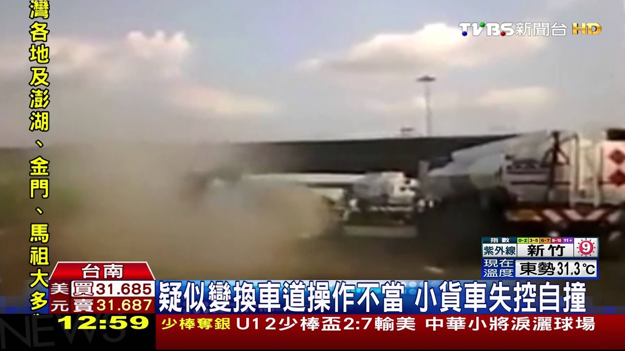 國道自撞護欄側翻 乘客甩出幸運無傷