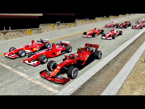 Ferrari F1 2019 vs 2000s Ferrari Cars -Spa