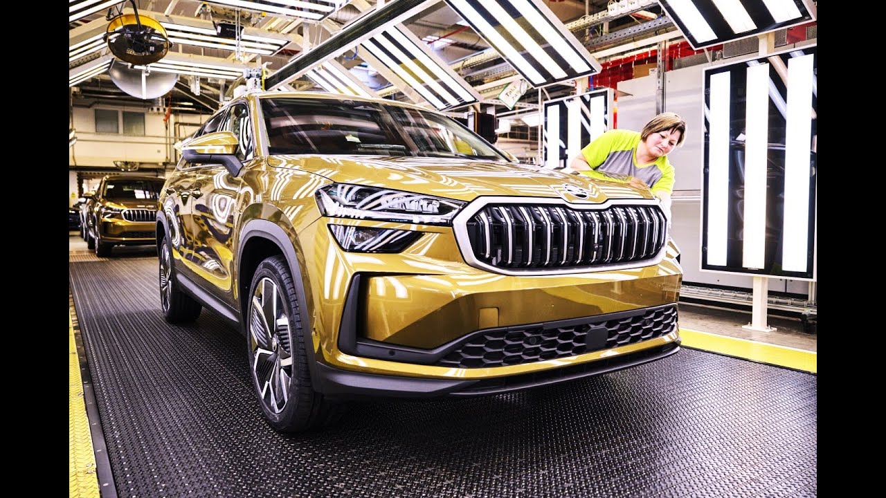 Inside huge factory producing the all new Skoda Kodiaq iV 2024 Production line