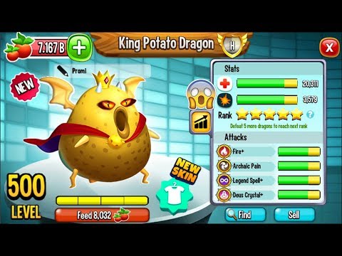 Dragon City - King Potato Dragon LEVEL 500 MAX [Congratulation from Deus] 😱