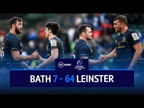Bath vs Leinster (7-64) | Jimmy O'Brien Bags Four For 10-Try Leinster | Champions Cup Highlights