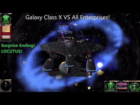 Galaxy Class X VS All Enterprises | STROBE WARNING | LOCUTUS! | Star Trek Bridge Commander |