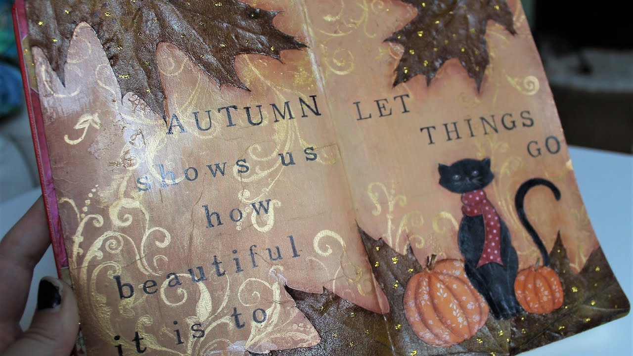 Art journal mixed media tutorial - Autumn
