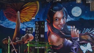 Making of graffiti mural de la discoteca Bora Bora