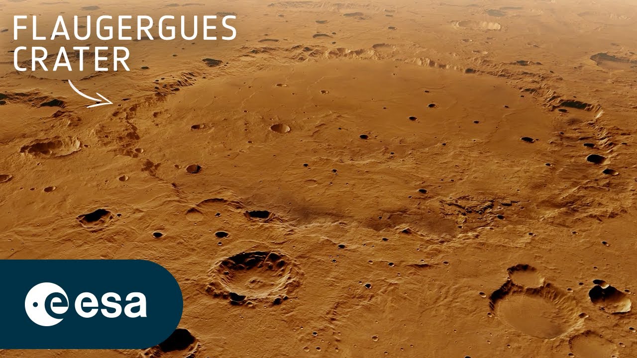 Fly around Flaugergues Crater on Mars